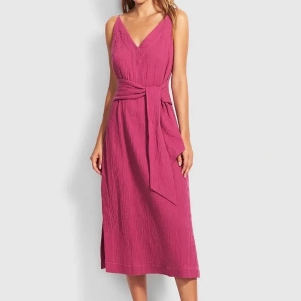 Linen Seafolly Inka Gypsy Tie Front Slip Dress